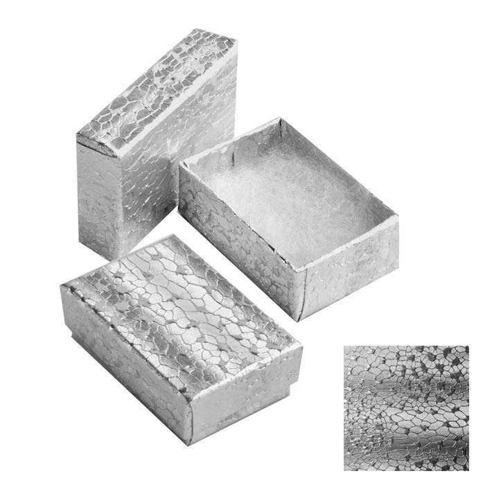 Silver Foil Cotton Filled Gift Boxes Jewelry Cardboard Box Lots of 100, 200, 500 - Image 3 of 4