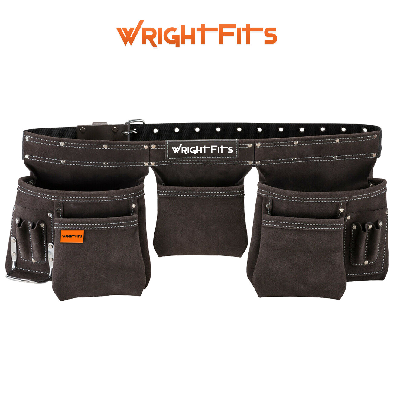 Work Tool Belt Pouch Multiple Pockets Tool Belt Pouch Leather Joiners Stained