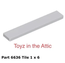 Lego 1x 6636 Light Gray Tile 1 x 6