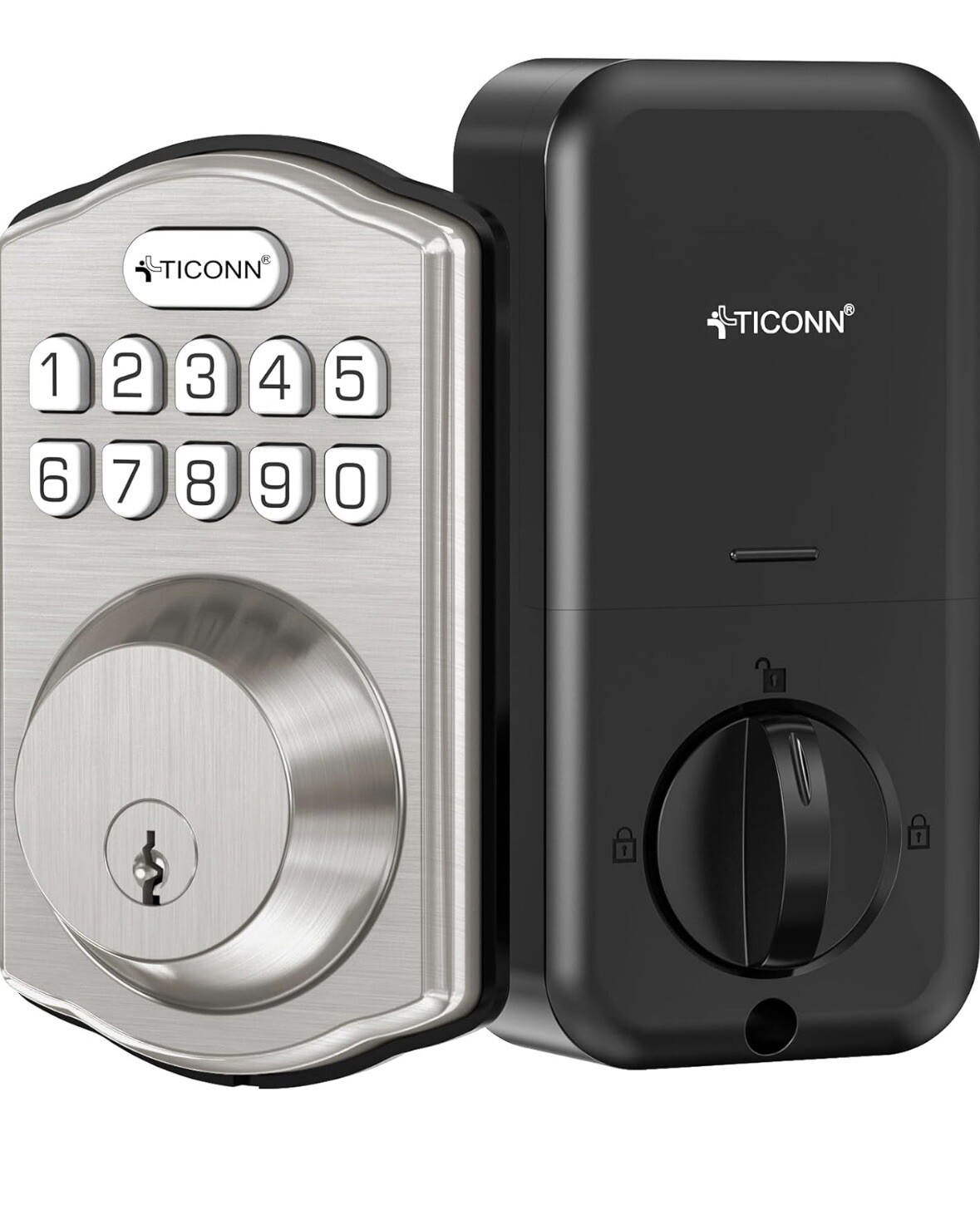 Ticonn Smart Keyless Entry Deadbolt Lock in Satin Nickel Finish-image