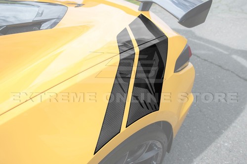 For 23-Up Corvette C8 E-Ray Z06 Jake Skull Logo Carbon Flash Rear Fender Stripes - Picture 2 of 18