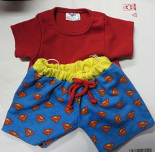 Build a Bear BABW Super Man shorts + red t shirt lot