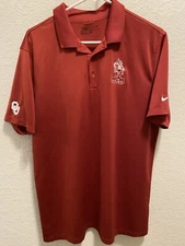 Oklahoma Sooners NIKE GOLF Adult Large “The Pride” Polo Crimson OU Football 