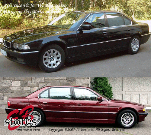 For BMW 740iL 750iL 1995-2001 Outside-Mounted Dark Smoke JDM Window Visors 4pcs - Picture 4 of 4