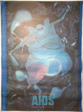 Vintage Original HIV Aids Drug Alcohol prevention Poster Soviet 1990 Morpheus