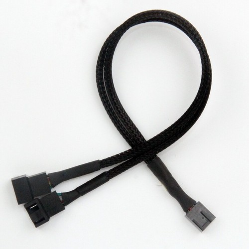 3Pcs PWM Fan Splitter Cable 2Way 4Pin Y Sleeved Extension Cable 1To2 for - Picture 2 of 9