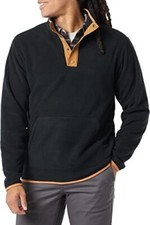 jacket, 100 polyester, Black, Mens, snap, pullover, Polar, fleece