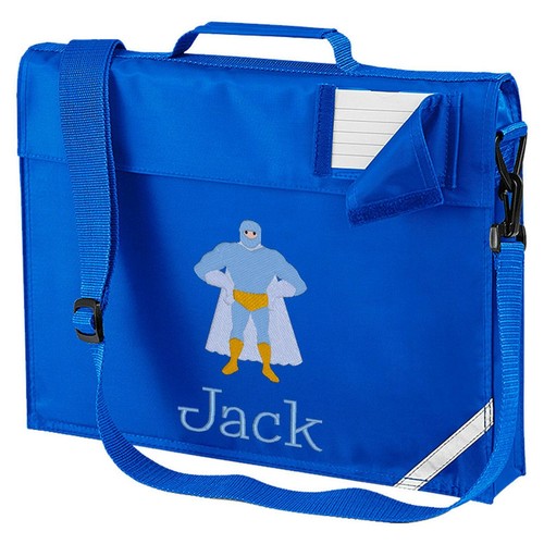 Royal blue school Book bag personalised with name or initials and choice of logo - Picture 26 of 28