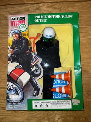 Vintage Action Man The Experts Polizei Motorradfahrer Outfit kartoniert UNBENUTZT