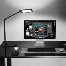 Desk Lamp for Home Office, LED Desk Lamp with Webcam Light for Video Calls, Dimm