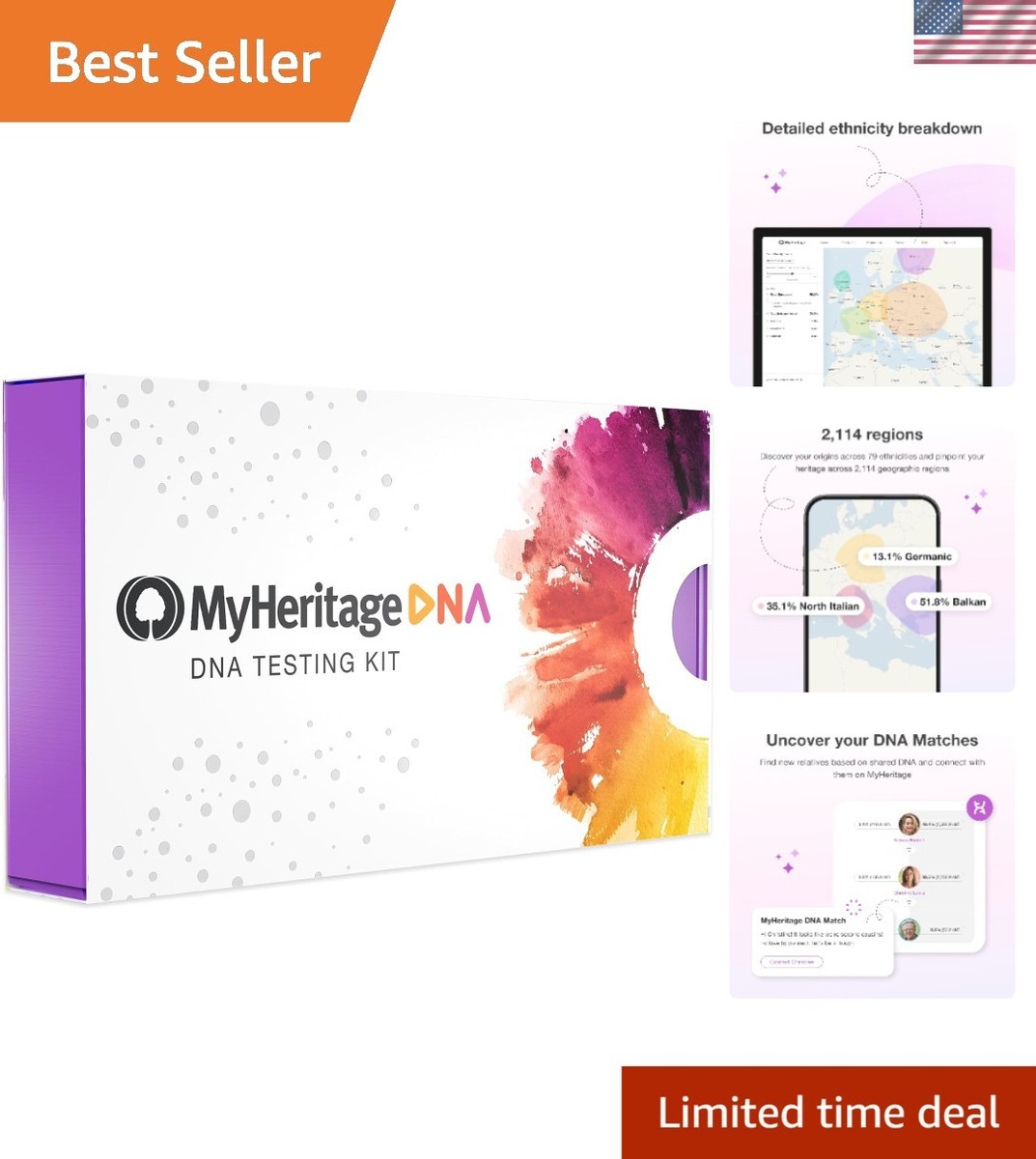 Comprehensive Ancestry DNA Kit: Explore 2,114 Regions and Connect