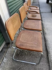 Klaus Nienkamper Knoll International Vintage Cantilever Chairs, Chrome Tube Cane