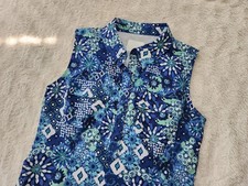 ​Reel Legends Mariner Women's S Blue Patterned Sleeveless Performance Dress
