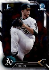 2016 Bowman Draft Chrome Logan Shore . Oakland Athletics #BDC-66