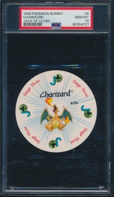 PSA 10 CHARIZARD 1999 Pokemon Rummy JACK OF CLUBS Playing Card GEM