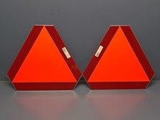 Lot of 2 SMV - 2-C - Metal Fluorescent Slow Moving Vehicle Emblem 14"  NEW