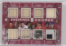 2017 Leaf ITG Stickwork Enshrined 8 Franchise Red 4/12 Sid Abel Stan Mikita 7i6