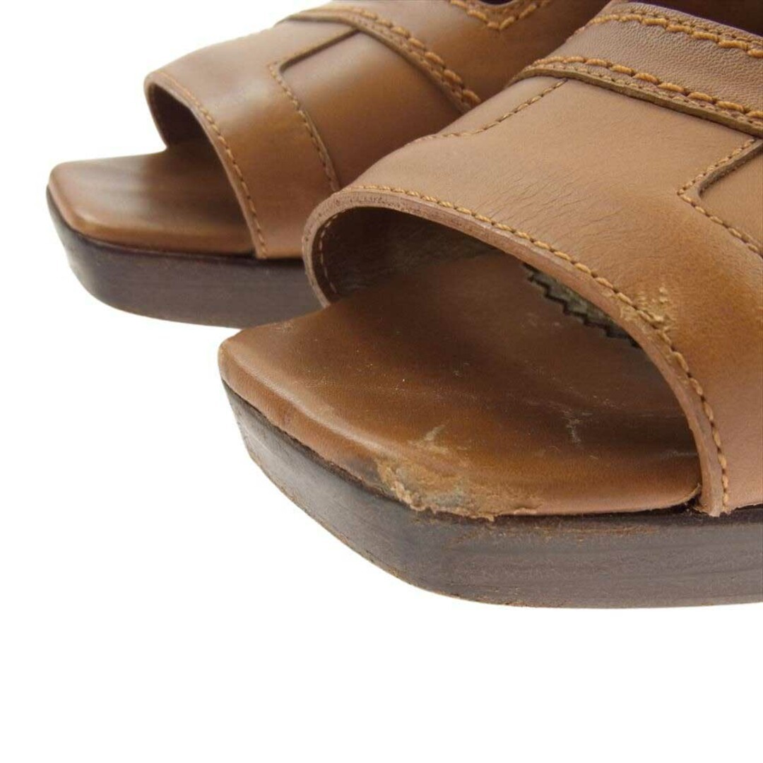 Sandali YVES SAINT LAURENT decolte pelle cinturino cinturino tacco marrone 38 5 usati LIFE 0