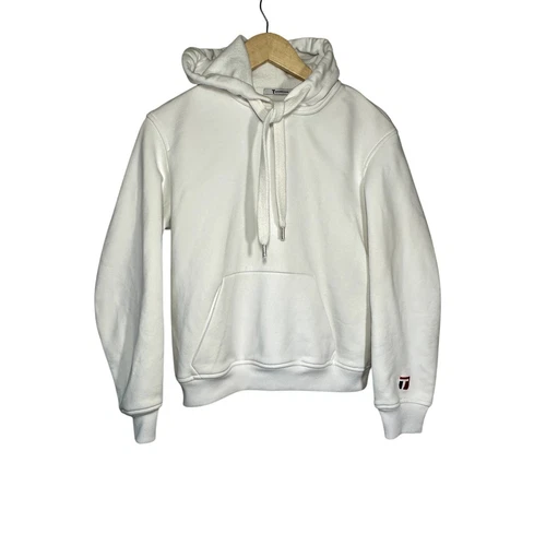 Felpa donna con cappuccio ALEXANDER WANG T misto cotone logo bianca taglia small