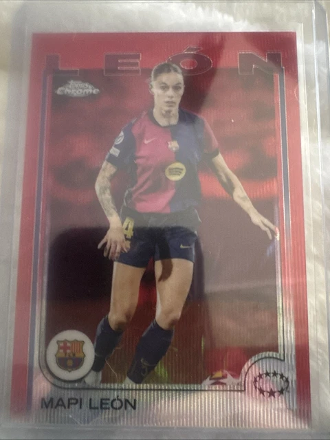 2024-25 Topps Chrome UEFA Women’s Mapi Leon Red Refractor #4/5 Jersey Number