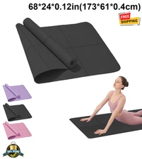 Yoga Mat 4mm EVA Non-Slip Fitness Pilates Gym Exercise Mat Purple/Black/Pink