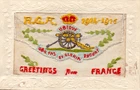 ROYAL GARRISON ARTILLERY: RARE DESIGN: WW1 EMBROIDERED MILITARY SILK POSTCARD