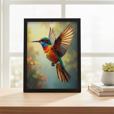 Stampa fine art stile tela colibrì 8x10 download digitale