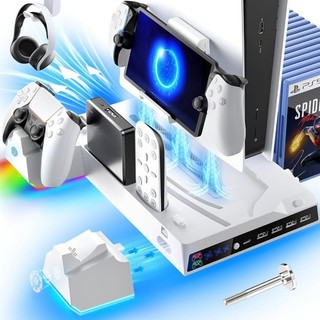 NEW FENOLICAL Cooling Fan Stand Charging Station For PlayStation 5 In White Z03