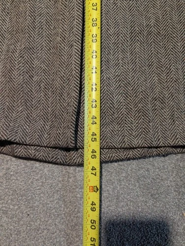 Vintage Harris Tweed Coat Mens 46? 1950s 60s Herringbone Wool Jacket  image 10