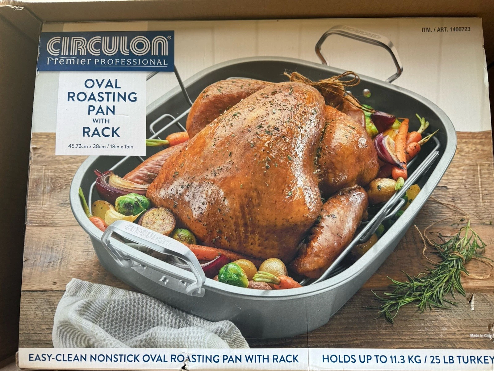 Circulon Nonstick Roasting Pan / Roaster with Rack - 18 Inch X 15 Inch Holidays