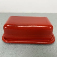 Emile Henry Butter Dish Red Made in France 16-22 401 ~7”x4”x2.5”