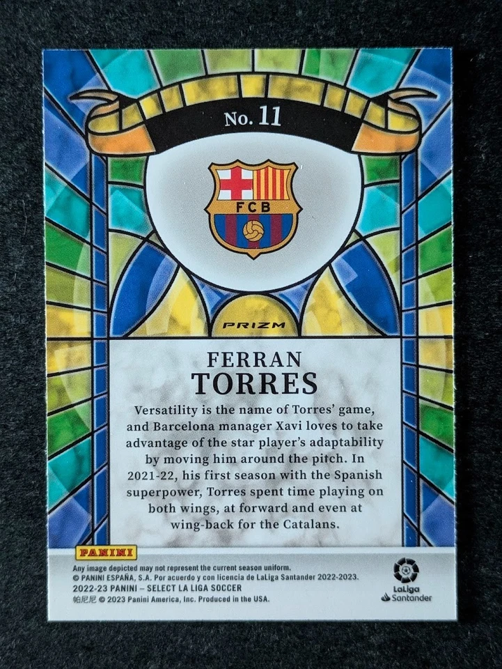 2022-23 Panini Select La Liga FERRAN TORRES Stained Glass Prizm SSP #11 - Image 2 of 3