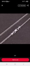 925 Sterling Silver Spiga/Wheat Chain Necklace 55cm, Lobster Clasp, Signed