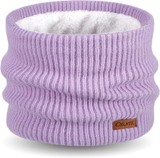 Kids Neck Warmer Winter Neck Gaiters Knitted Infinity Scarf for Boys Girls Fleec