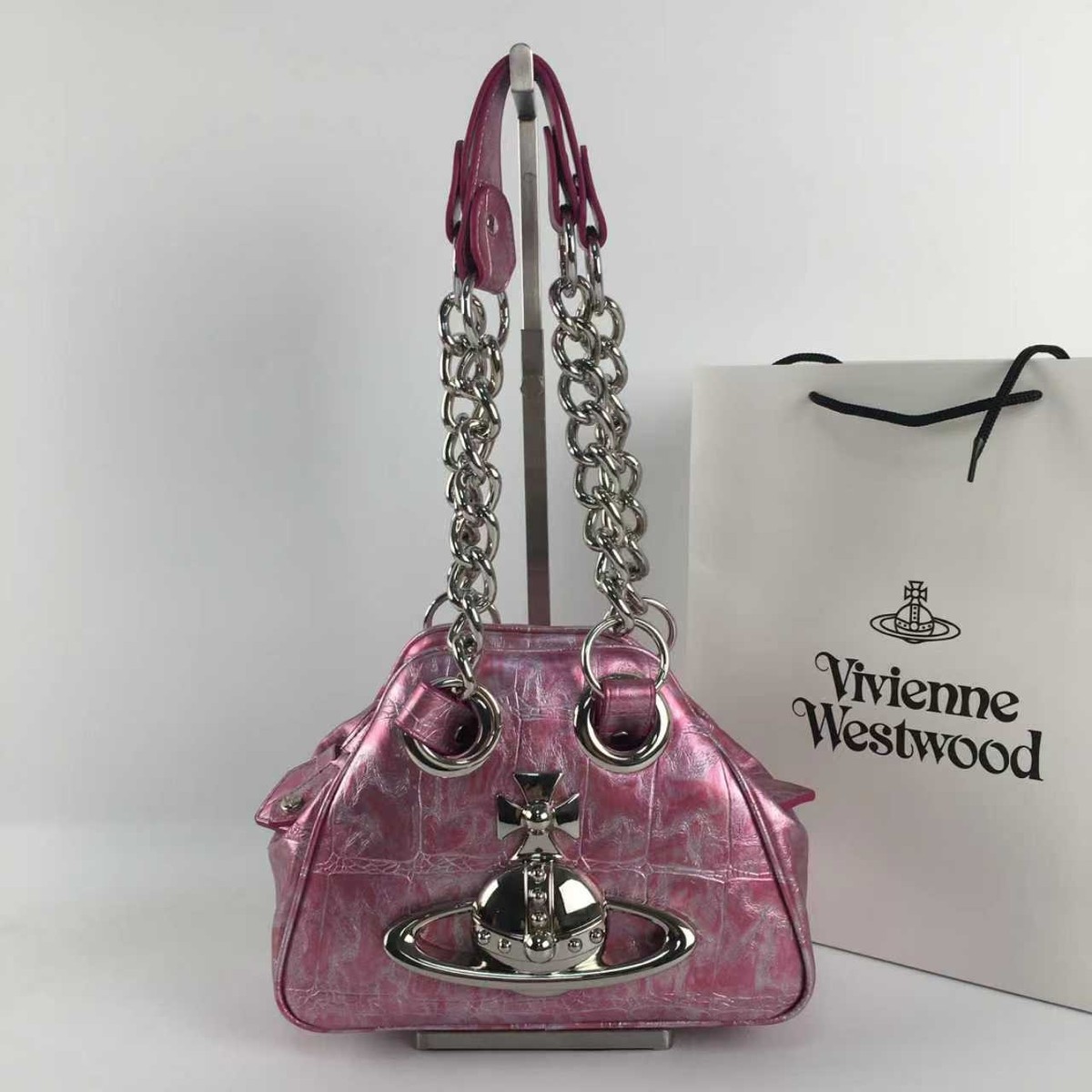 Vivienne Westwood Orb Chain Shoulder Bag Pink NWT #ZJ | eBay