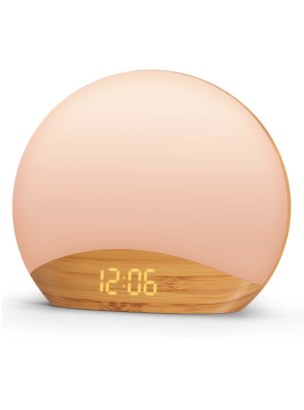 REACHER Wood Grain Sunrise Alarm Clock and Sound Machine Nightlight, Digital ...