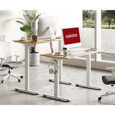 FLEXISPOT Standing Desk Electric Stand Up Desk White/Tan 24"x40"x28" SEE DETAILS