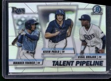 2020 Bowman #TP-TBR Vidal Brujan / Wander Franco / Kevin Padlo Chrome