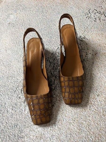 Women By Far Heels Brown Leather 36