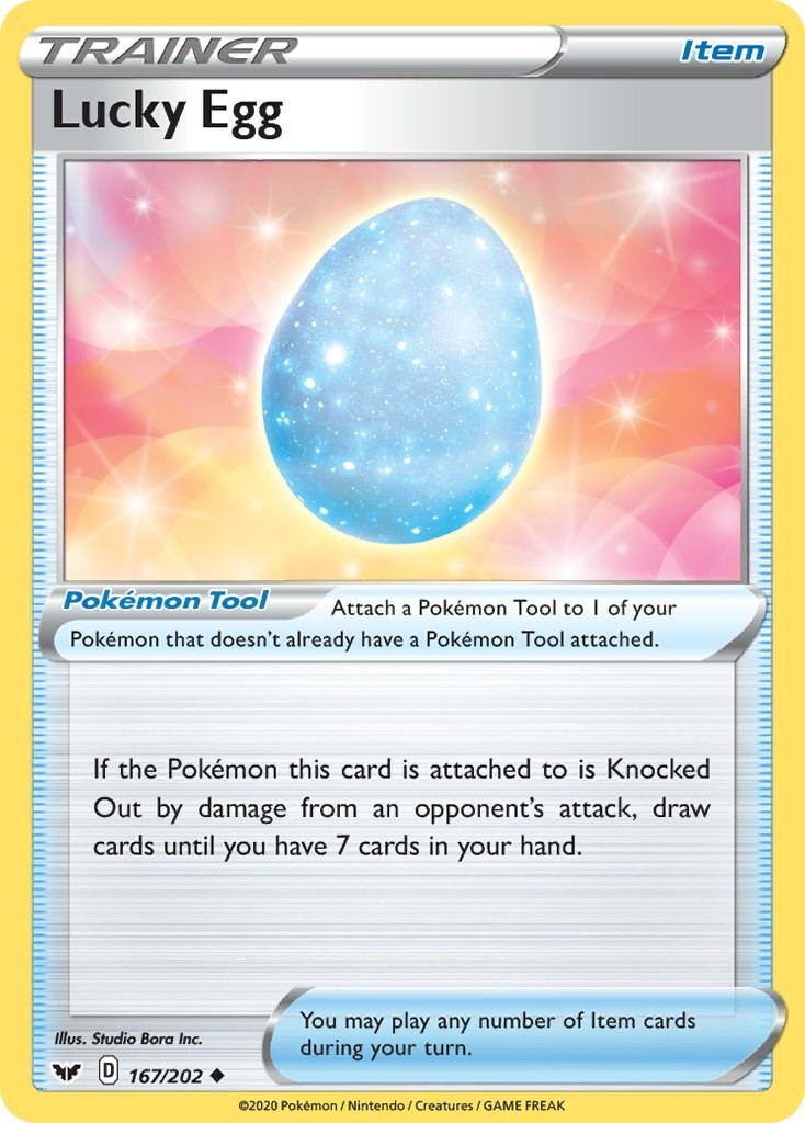 Lucky Egg 167/202 Uncommon SWSH01: Sword & Shield Base Set Pokemon Near Mint