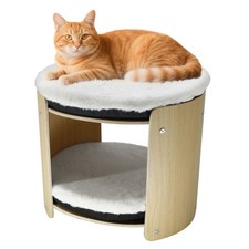 Double-Decker Cat Rack for Two Tier Cat Bed Indoor Cats Wood Frame Pet Supplies