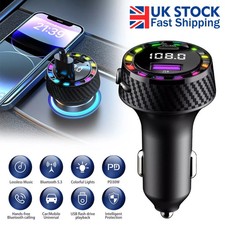 Bluetooth 5.3 Wireless Car FM Transmitter MP3 USB Charger Car Cigarette Lighter