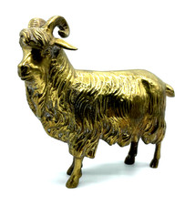 Gr. vintage Messing Bronze Tier Figur Ziege sehr dekorativ 2KG Ziegenbock H 19cm