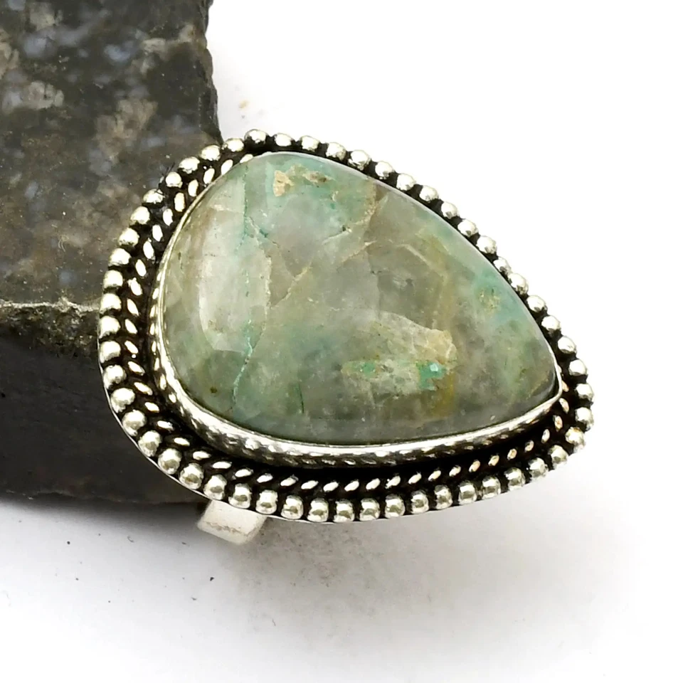 Variszit Jaspis Edelstein ethnische Handarbeit Ring Schmuck Geschenk US-Größe - 7 AR 33412