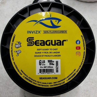 Invizx 100% Fluorocarbon Fishing Line 6lbs, 1000yds - 06VZ1000