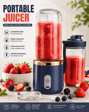 Portable Blender Smoothie Maker USB Rechargeable 300ml 6 Blades Portable Cup