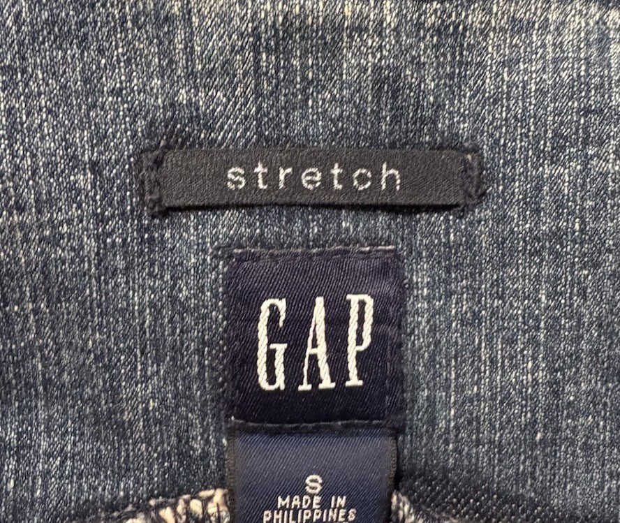 Gap Blue Stretch Denim Button Jacket Collared Poc… - image 4