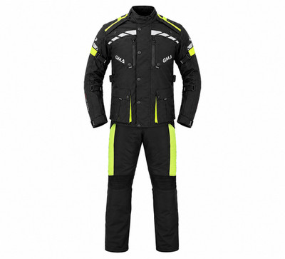 Herren Motorradkombi Schwarz Grün Biker Textil Motorrad Kombi mit Protektoren