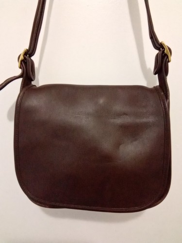 COACH Classic Shoulder Bag #9170 Vintage 90s Mahogany Brown Leather USA Flap Bag - Image 1