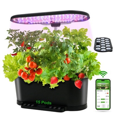 EAGLE PEAK 15 Pods Hydroponics Growing System with WiFi 5.5 L Water Tank Smart